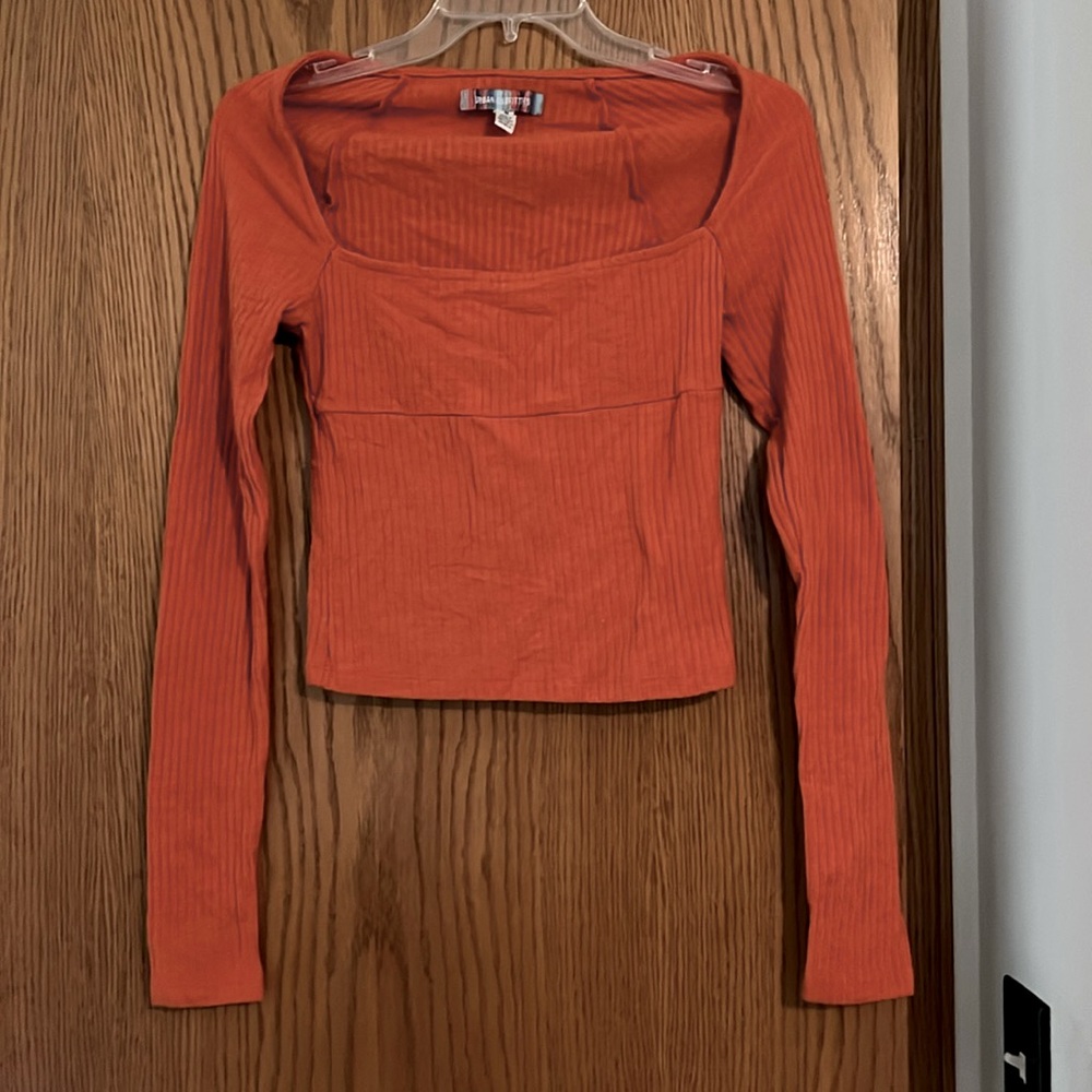 Urban Outfitters Long Sleeved Ribbed Cropped Length Top